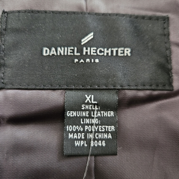 NWT - Leather Daniel Hechter Paris Brown Lightweight Zippered Jacket - XL - Picture 3 of 12
